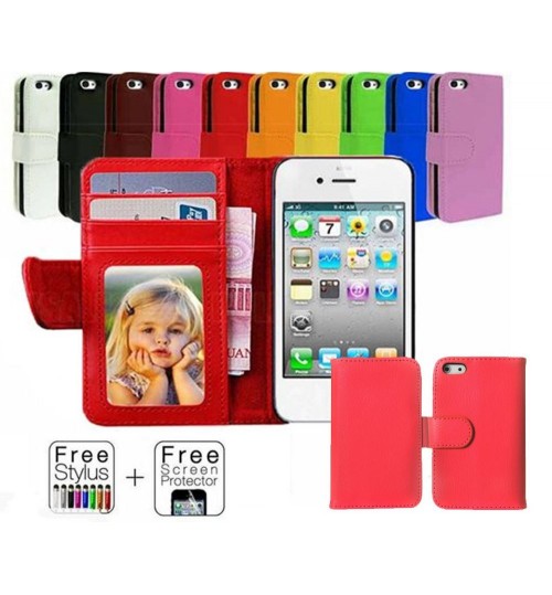 Iphone 4 4s wallet leather ID window case
