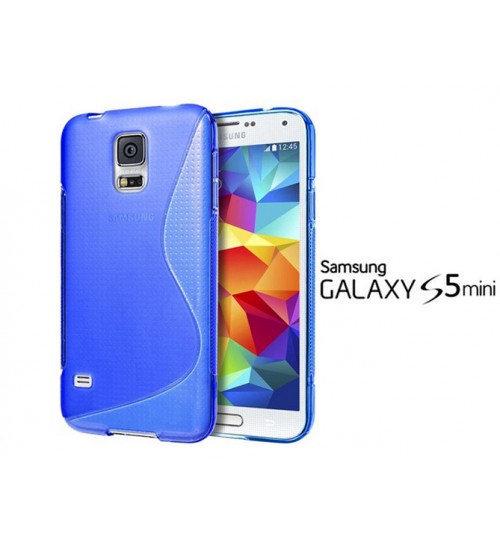Galaxy S5 mini case TPU gel cover S line blue+pen