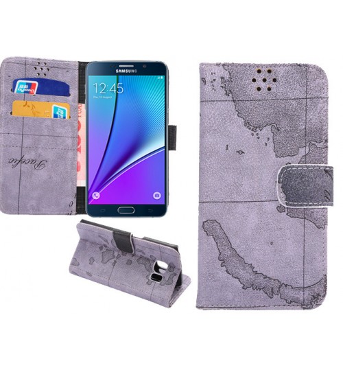 Samsung Galaxy Note 5 Case wallet leather map Case