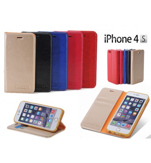 iPhone 4 4s  case luxury slim wallet case+combo