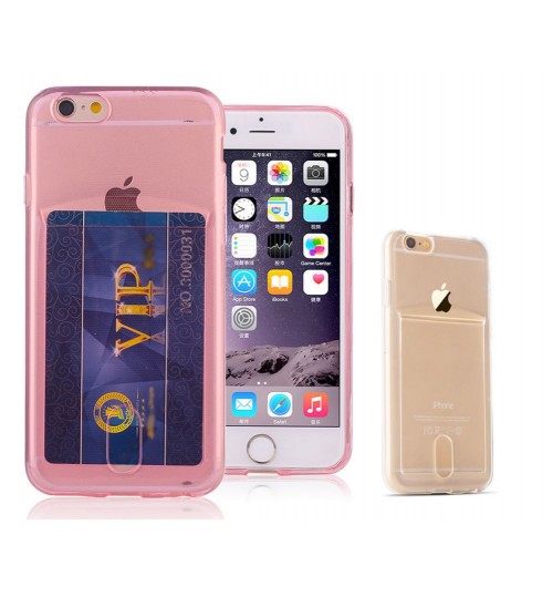 iPhone 6 6s Case Clear Soft TPU Card holder