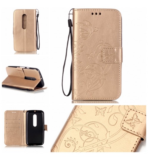 MOTO G3 case Premium leather Embossing  wallet flip case MOTO G 3rd Gen