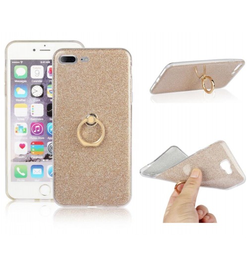 iphone 7 plus Soft tpu Bling Kickstand Case with Ring Rotary Metal Mount