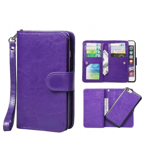 Iphone 7 plus double wallet leather case detachable