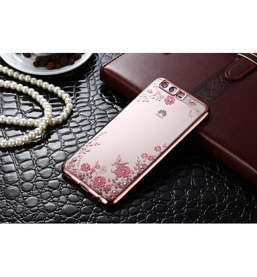 Huawei P10 Plus soft gel tpu case luxury bling shiny floral case