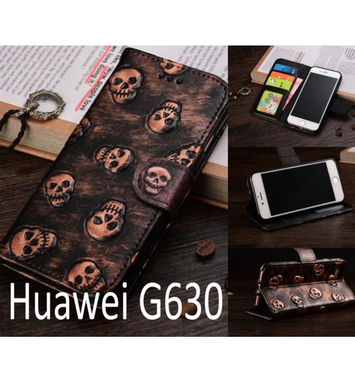Huawei G630 Leather Wallet Case Cover