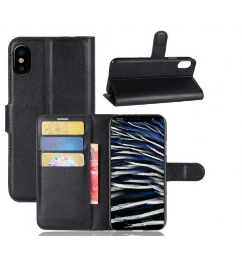 Iphone X  Case wallet leather case ID window combo