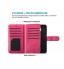 Moto C Case Double Wallet Leather Case 9 Card Slots - Hot Pink