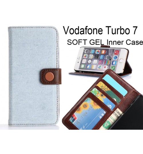 Vodafone Turbo 7 case ultra slim retro jeans wallet case