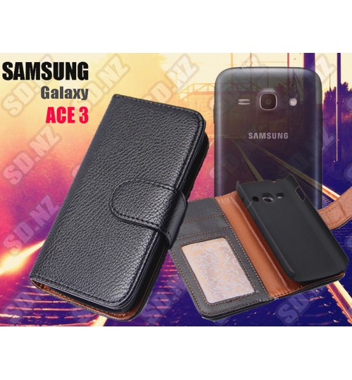 Galaxy Ace 3 S7272 wallet ID leather case+SP+PEN
