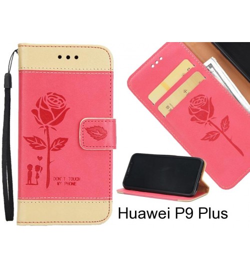 Huawei P9 Plus case 3D Embossed Rose Floral Leather Wallet cover case