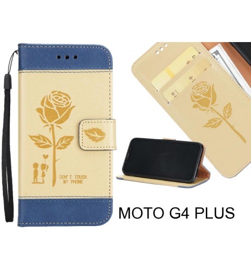 MOTO G4 PLUS case 3D Embossed Rose Floral Leather Wallet cover case