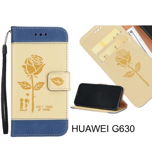 HUAWEI G630 case 3D Embossed Rose Floral Leather Wallet cover case