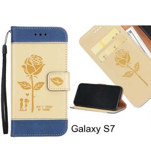 Galaxy S7 case 3D Embossed Rose Floral Leather Wallet cover case