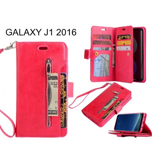 GALAXY J1 2016 case 10 cardS slots wallet leather case with zip