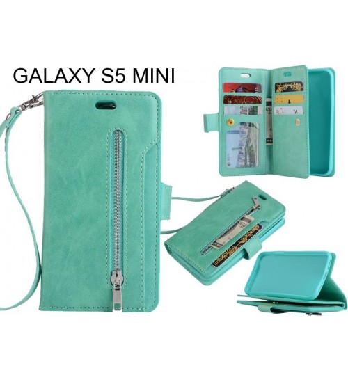 GALAXY S5 MINI case 10 cardS slots wallet leather case with zip