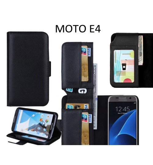 MOTO E4  case Leather Wallet Case Cover