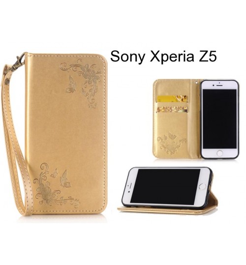 Sony Xperia Z5  CASE Premium Leather Embossing wallet Folio case