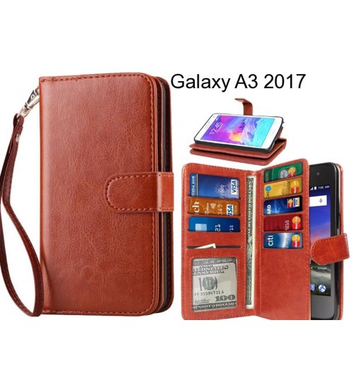 Galaxy A3 2017 case Double Wallet leather case 9 Card Slots