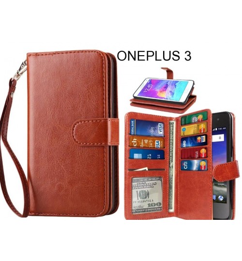 ONEPLUS 3 case Double Wallet leather case 9 Card Slots