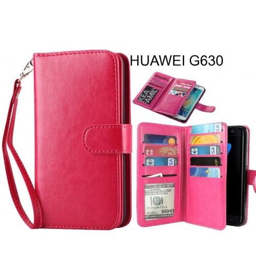 HUAWEI G630 case Double Wallet leather case 9 Card Slots