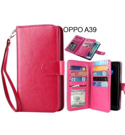 OPPO A39 case Double Wallet leather case 9 Card Slots