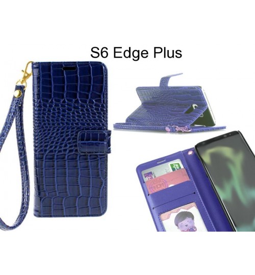S6 Edge Plus case Croco wallet Leather case