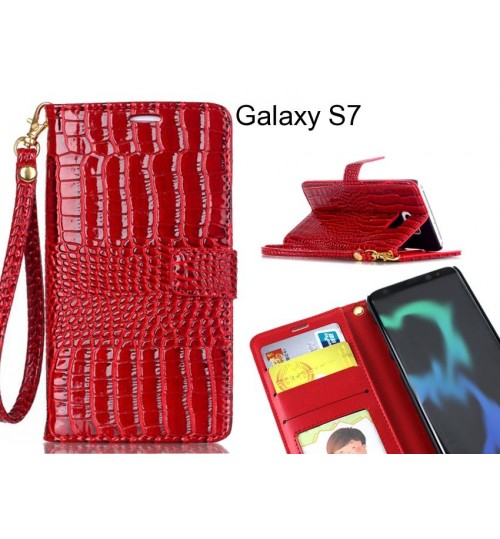 Galaxy S7 case Croco wallet Leather case