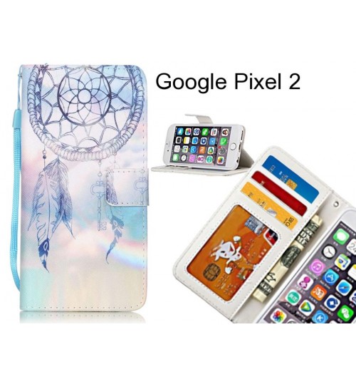 Google Pixel 2 case 3 card leather wallet case printed ID