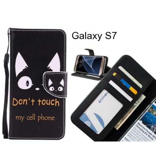 Galaxy S7 case 3 card leather wallet case printed ID