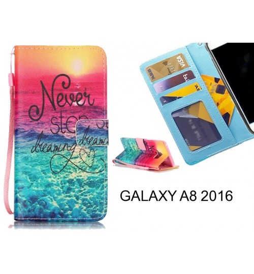 GALAXY A8 2016 case 3 card leather wallet case printed ID