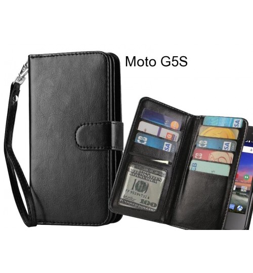 Moto G5S case Double Wallet leather case 9 Card Slots