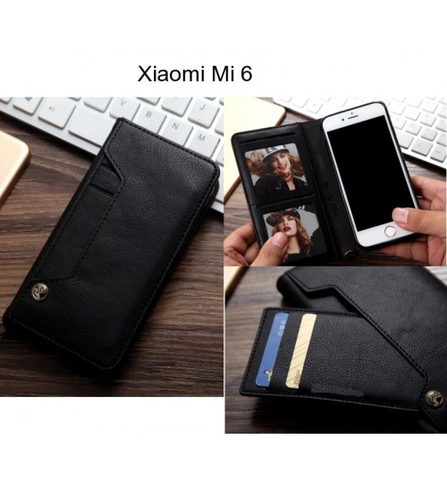 Xiaomi Mi 6 case slim leather wallet case 6 cards 2 ID magnet