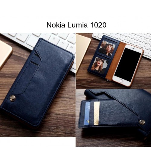 Nokia Lumia 1020 case slim leather wallet case 6 cards 2 ID magnet