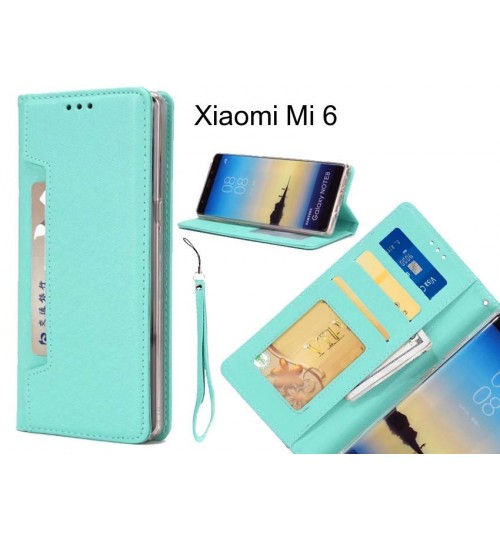 Xiaomi Mi 6 case Silk Texture Leather Wallet case 4 cards 1 ID magnet