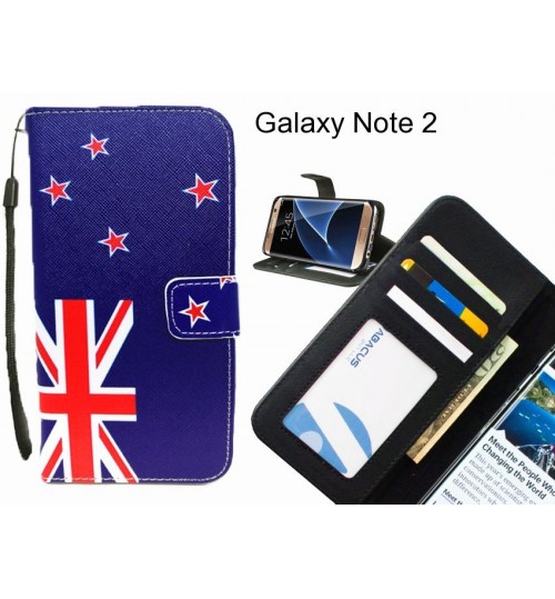 Galaxy Note 2 case 3 card leather wallet case printed ID