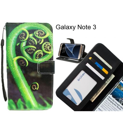 Galaxy Note 3 case 3 card leather wallet case printed ID