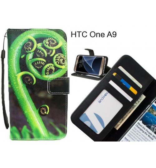 HTC One A9 case 3 card leather wallet case printed ID