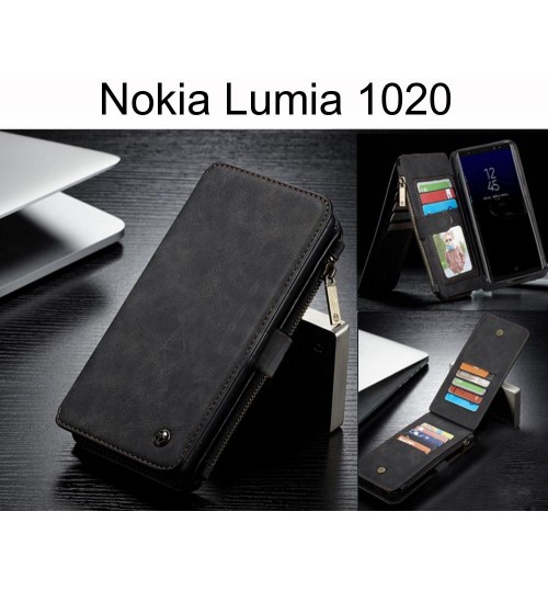Nokia Lumia 1020 Case Retro Flannelette leather case multi cards zipper