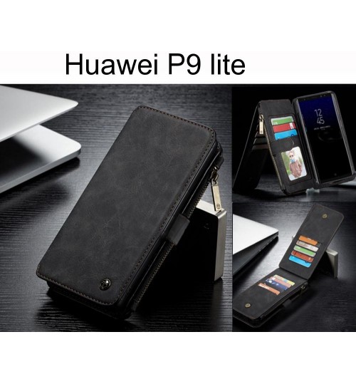Huawei P9 lite Case Retro Flannelette leather case multi cards zipper