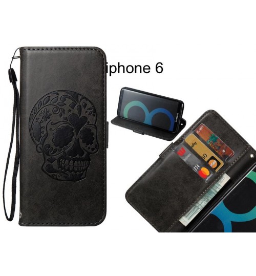 iphone 6 case skull vintage leather wallet case