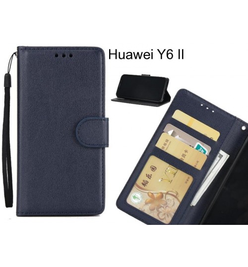 Huawei Y6 II case Silk Texture Leather Wallet Case