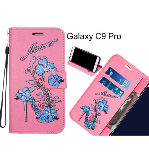 Galaxy C9 Pro  case Fashion Beauty Leather Flip Wallet Case
