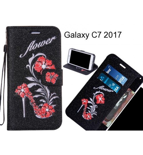 Galaxy C7 2017  case Fashion Beauty Leather Flip Wallet Case