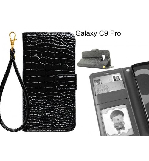 Galaxy C9 Pro case Croco wallet Leather case