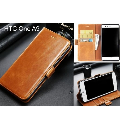 HTC One A9 case executive leather wallet case