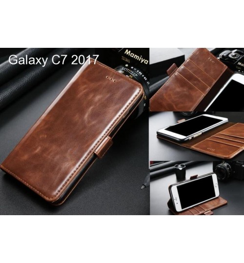 Galaxy C7 2017 case executive leather wallet case