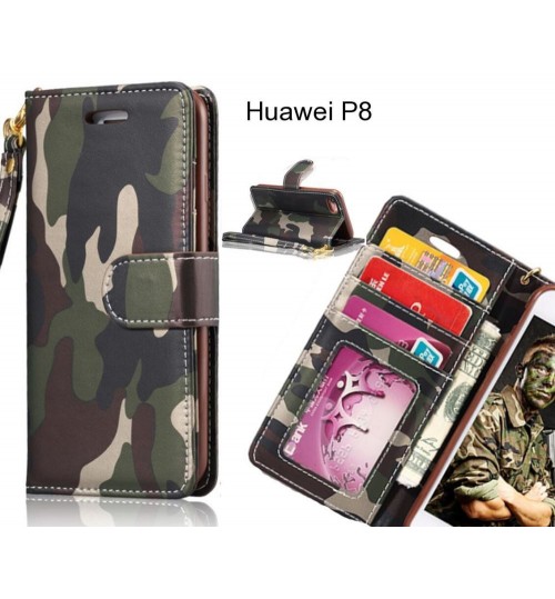 Huawei P8 case camouflage leather wallet case cover