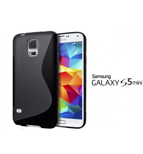 Galaxy S5 mini case TPU gel cover S line black+pen