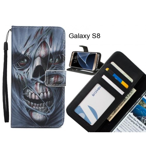 Galaxy S8 case 3 card leather wallet case printed ID